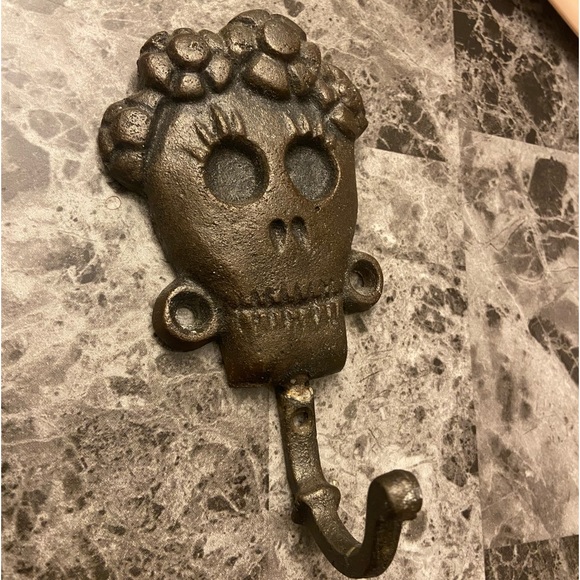 Antique Sugar Skull Wall Hook